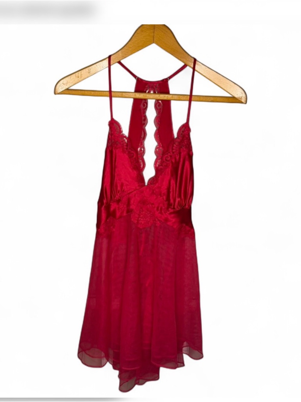 Victoria's Secret Red Lace Trim Mini Dress